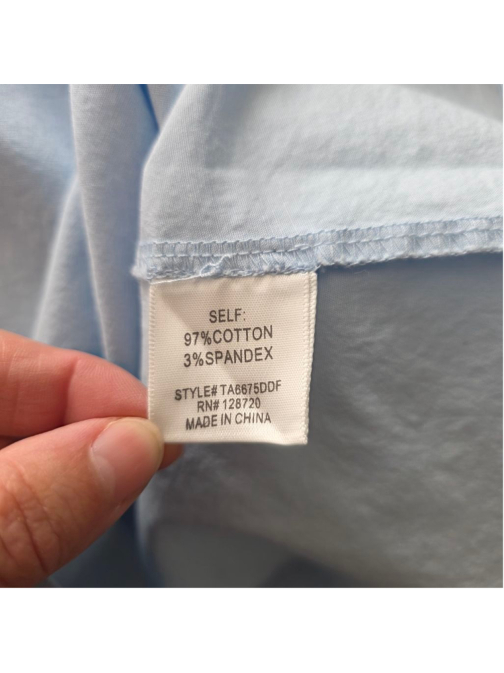 Women's Light Blue Cold Shoulder Ruffle Button Down Shirt S - Picture 9 of 9